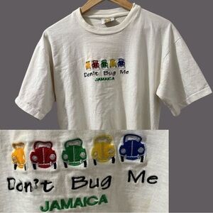 Smile Mon Womens Embroidered Don't Bug Me Jamaica Volkswagen Tee Size XL Tourist